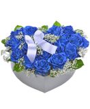 Flower box modrých ruží