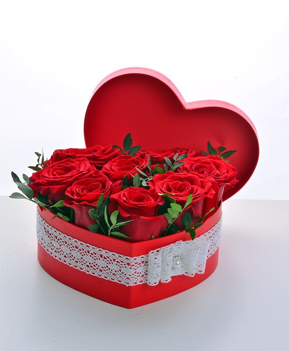 Kvetinový box červených ruží